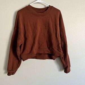 MATE the Label Rich Brown Cropped Organic Cotton Sweatshirt XL
